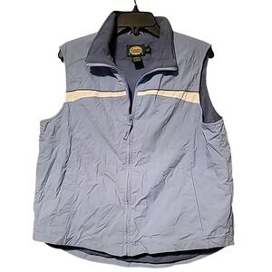 Cabela's Vest Womens L Blue Full Zip Fleece Lined Soft Shell Outdoor Sleeveless‎